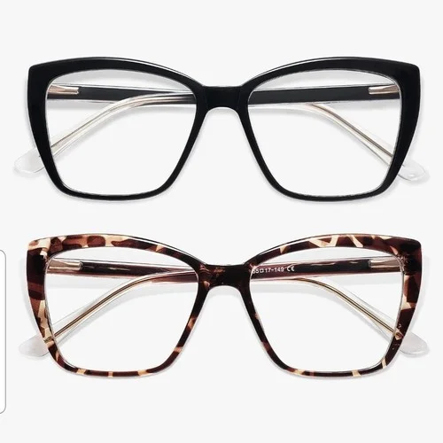 AMOMOMA Oversized TR90 Reading Glasses Women, Trendy Cat Eye-Black Tortoise 2pk