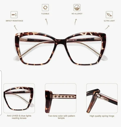 AMOMOMA Oversized TR90 Reading Glasses Women, Trendy Cat Eye-Black Tortoise 2pk 3